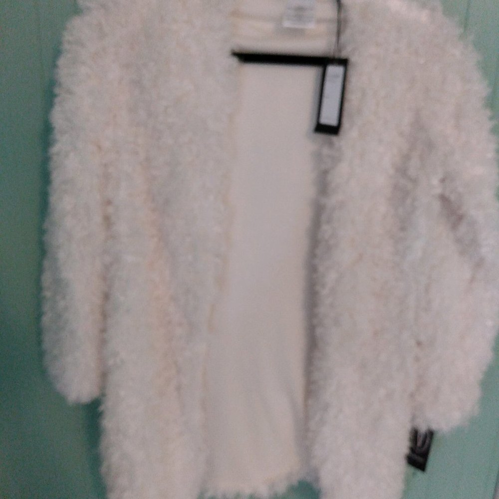 Vertigo Fluffy Ivory Cardigan - size XS